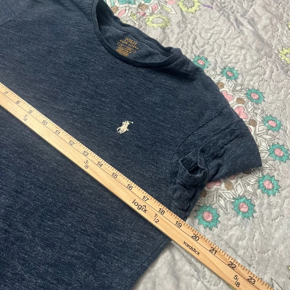 Polo Ralph Lauren Mens Custom Slim Fit Slub Jersey T-Shirt Navy Blue Preppy Med